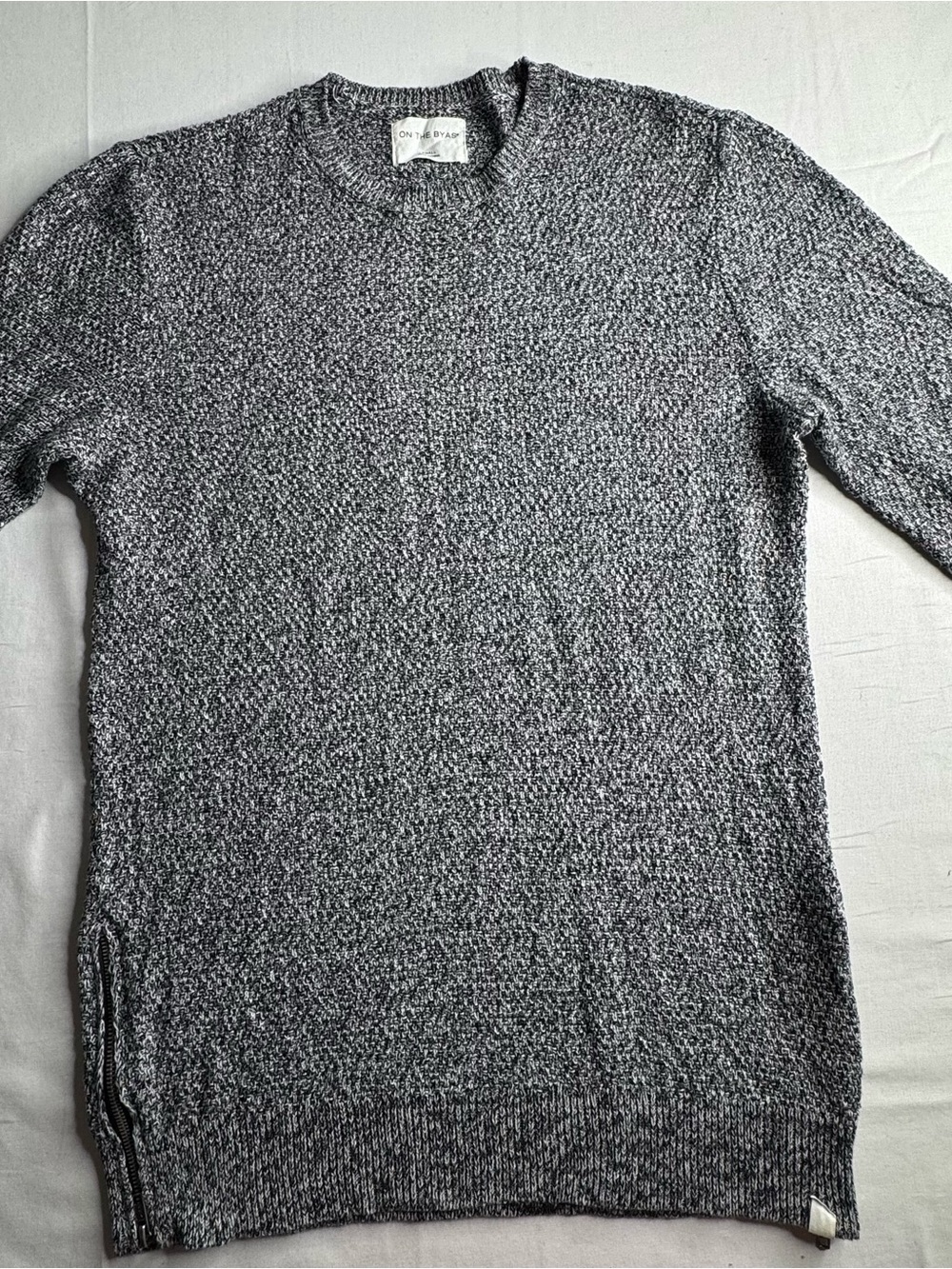 on the byas Men's Textured Crewneck Sweater - Charcoal Gray